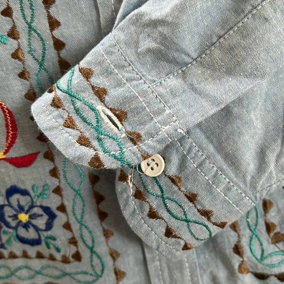 Cotton chambray embroidered tunic/blouse - Picture 6 of 6